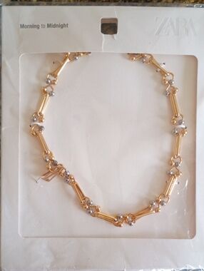 ZARA Gold Tone Necklace with Silver Accents
